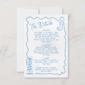 Handgezeichnete Informationskarte für die Küstenst Einladung (Vorderseite)