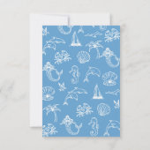 Handgezeichnete Informationskarte für die Küstenst Einladung (Rückseite)