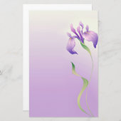 Handgezeichnete Iris Blume Stationery Briefpapier (Vorne/Hinten)