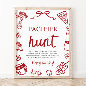 Handgezeichnete italienische Baby Schnuller Hunt B Poster