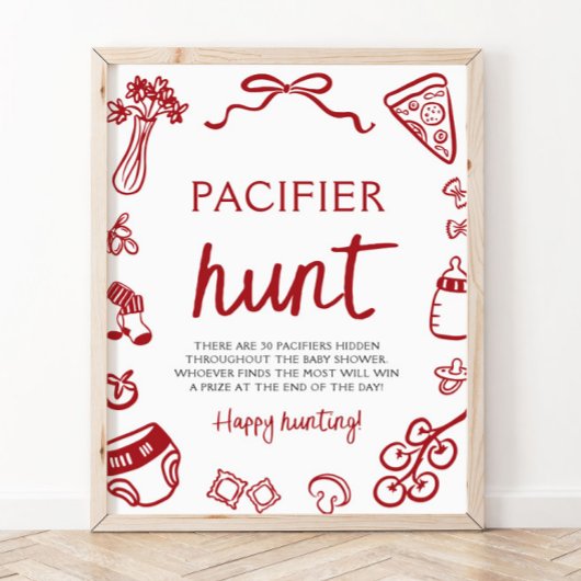 Handgezeichnete italienische Baby Schnuller Hunt B Poster