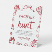 Handgezeichnete italienische Baby Schnuller Hunt B Sockelschild (Vorderseite)