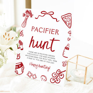 Handgezeichnete italienische Baby Schnuller Hunt B Sockelschild