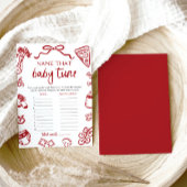 Handgezeichnete italienische Babydusche Name, dass Einladung