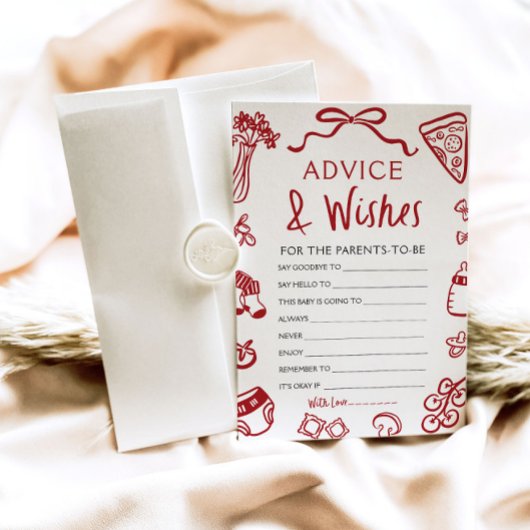 Handgezeichnete italienische Babydusche und Wünsch Einladung