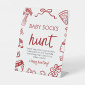 Handgezeichnete italienische Babysocken Kinderdusc Sockelschild (Vorderseite)