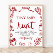 Handgezeichnete italienische Windel Baby Hunt Baby Poster