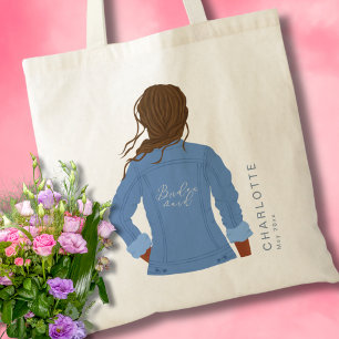 Handgezeichnete Jeansjacke Dunkle Haare & Haut Bra Tragetasche