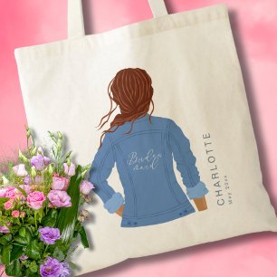 Handgezeichnete Jeansjacke Rote Haare Brautjungfer Tragetasche