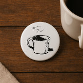 Handgezeichnete Kaffee-Tasse Sketch Minimalistisch Button
