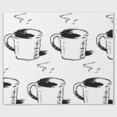 Handgezeichnete Kaffee-Tasse Sketch Minimalistisch Geschenkpapier (Flach)