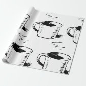 Handgezeichnete Kaffee-Tasse Sketch Minimalistisch Geschenkpapier (Ungerollt)