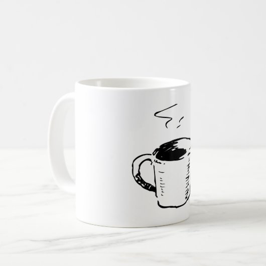 Handgezeichnete Kaffee-Tasse Sketch Minimalistisch Kaffeetasse (Vorderseite Links)