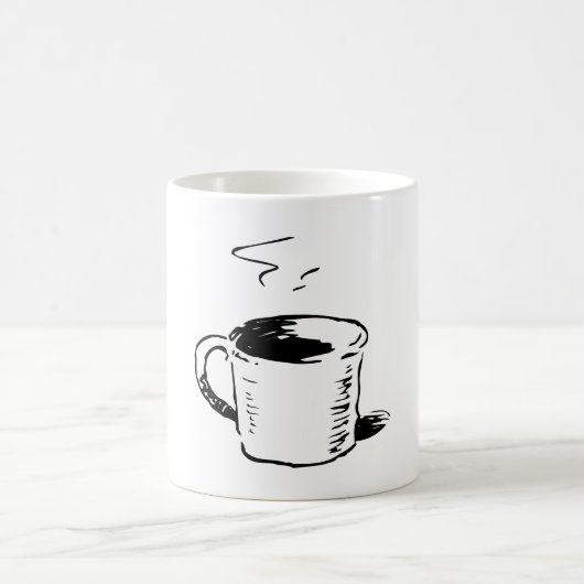 Handgezeichnete Kaffee-Tasse Sketch Minimalistisch Kaffeetasse (Mittel)