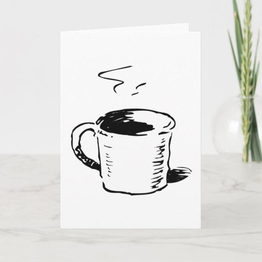 Handgezeichnete Kaffee-Tasse Sketch Minimalistisch Karte (Vorderseite)