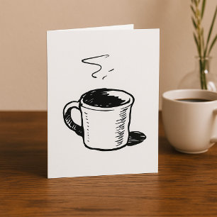 Handgezeichnete Kaffee-Tasse Sketch Minimalistisch Karte