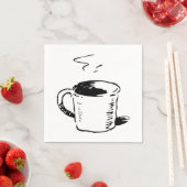Handgezeichnete Kaffee-Tasse Sketch Minimalistisch Serviette (Beispiel)