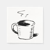 Handgezeichnete Kaffee-Tasse Sketch Minimalistisch Serviette (Vorderseite)