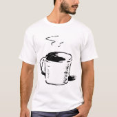 Handgezeichnete Kaffee-Tasse Sketch Minimalistisch T-Shirt (Vorderseite)