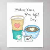 Handgezeichnete Kaffeekunst und -angebot Poster (Vorne)