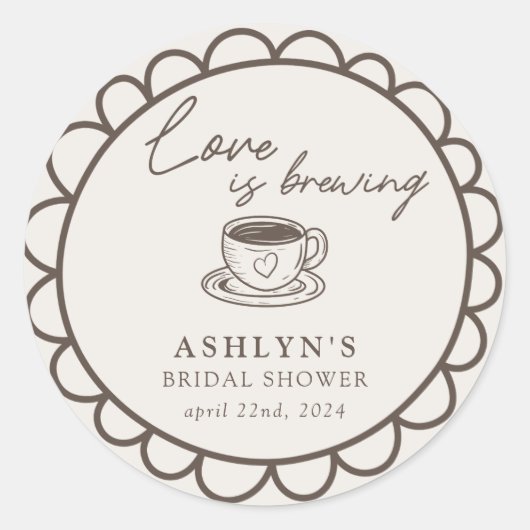 Handgezeichnete Kaffeemaschine Brautparty Sticker (Vorderseite)