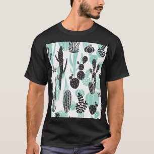 Handgezeichnete Kakteen: Doodle nahtlos T-Shirt