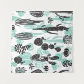 Handgezeichnete Kakteen: Doodle nahtlos Wandteppich (Vorderseite (Horizontal))