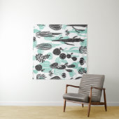 Handgezeichnete Kakteen: Doodle nahtlos Wandteppich (Beispiel (Horizontal))