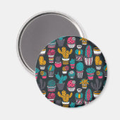 Handgezeichnete Kakteen im Sketch-Style-Muster Magnet (Vorderseite/Rückseite)