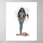Handgezeichnete Kali maa, Indische Kunst Poster (Vorne)