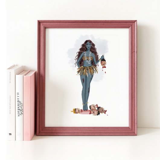 Handgezeichnete Kali maa, Indische Kunst Poster