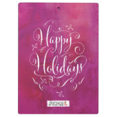 Handgezeichnete Kalligraphie Aquarellfarben Xmas-Z Klemmbrett (Rückseite)