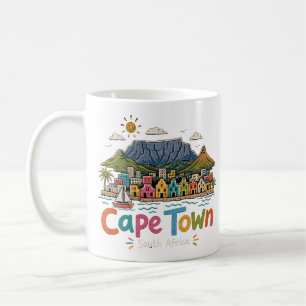 Handgezeichnete Kapstadt Südafrika Reise Kunst Kaffeetasse