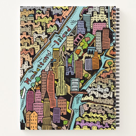 Handgezeichnete Karte von New York City Notizblock (Rückseite)