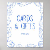 Handgezeichnete Karten und Geschenke von Muscheln Poster (Vorne)