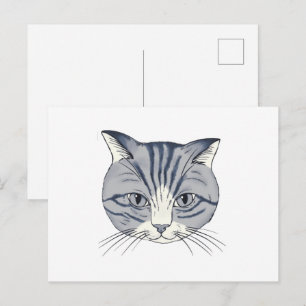 Handgezeichnete Katze Postkarte