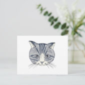 Handgezeichnete Katze Postkarte (Stehend Vorderseite)