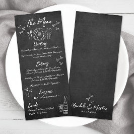 Handgezeichnete Khalkboard Whimsical Wedding Menükarte