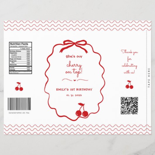 Handgezeichnete Kherry auf den oberen Chip-Beutel Flyer (Vorne)