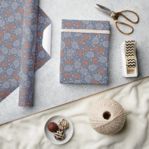 Handgezeichnete Kiefernzapfen und Kiefernkiefern Geschenkpapier