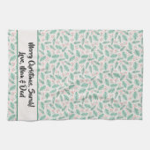 Handgezeichnete Kiefernzweige Rot Geschirrtuch (Horizontal)