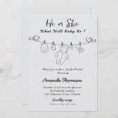 Handgezeichnete Kinderkleidung Einladung (Vorne/Hinten)