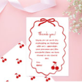 Handgezeichnete Kirsche auf oberer Whimsikkirsche Dankeskarte