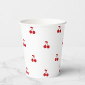 Handgezeichnete Kirsche oben auf Whimsical Cherry Pappbecher (Rückseite)