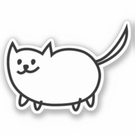 Handgezeichnete Kitty Custom Cut Vinyl Sticker