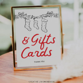 Handgezeichnete kleine Babyduschgeschenke und -kar