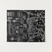 Handgezeichnete, komplizierte Katzen Wandteppich (Vorderseite (Horizontal))