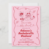 Handgezeichnete Kopplung des Knot Martini Bachelor Einladung (Vorderseite)