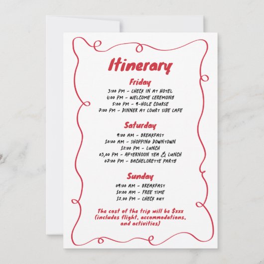 Handgezeichnete Kopplung des Know Martini Bachelor Einladung (Rückseite)