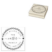 Handgezeichnete Kranfamilie Name Rücksendeadresse Gummistempel (Stempel)